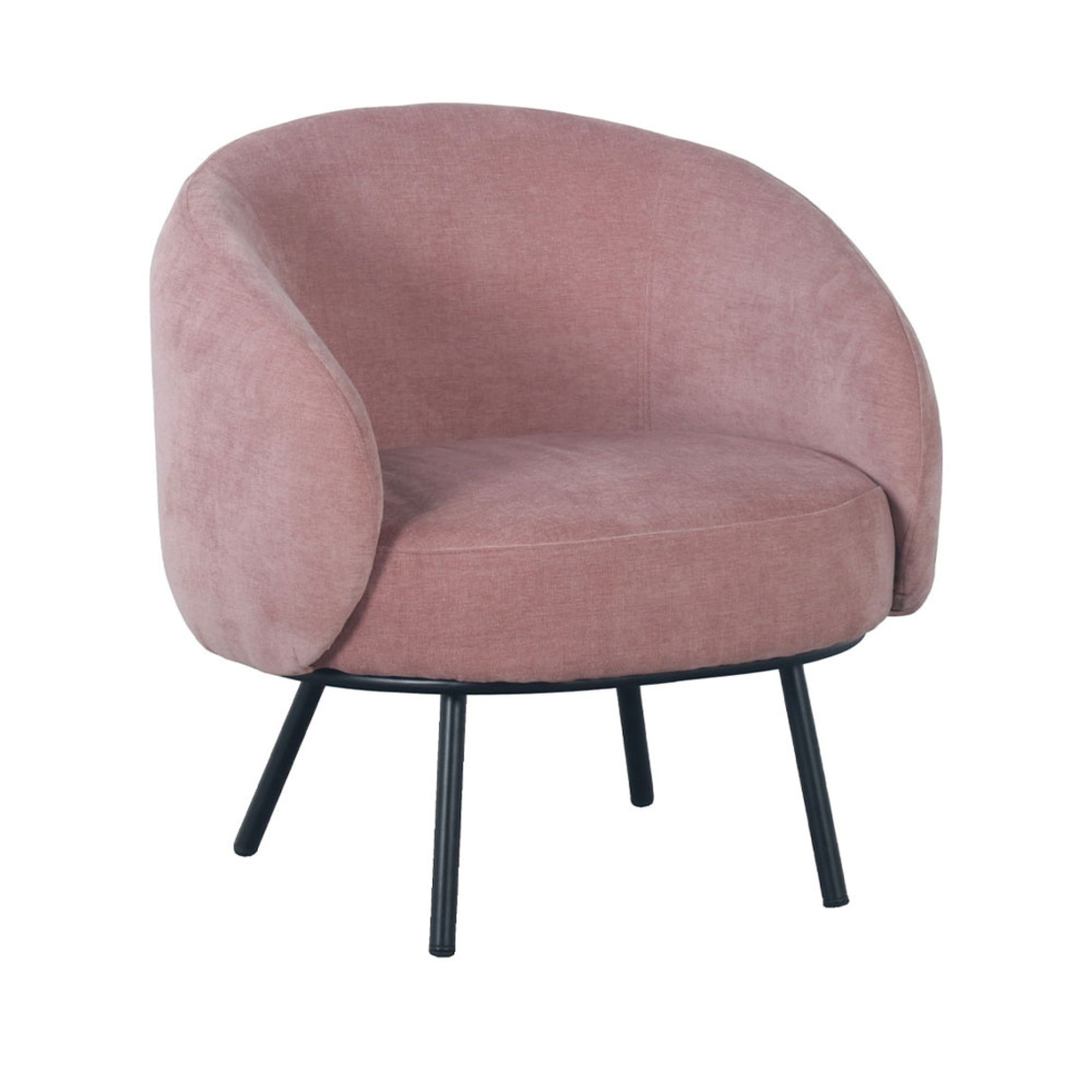 MALU ARMCHAIR FABRIC ENGLISH PINK METAL BLACK E1 PRC