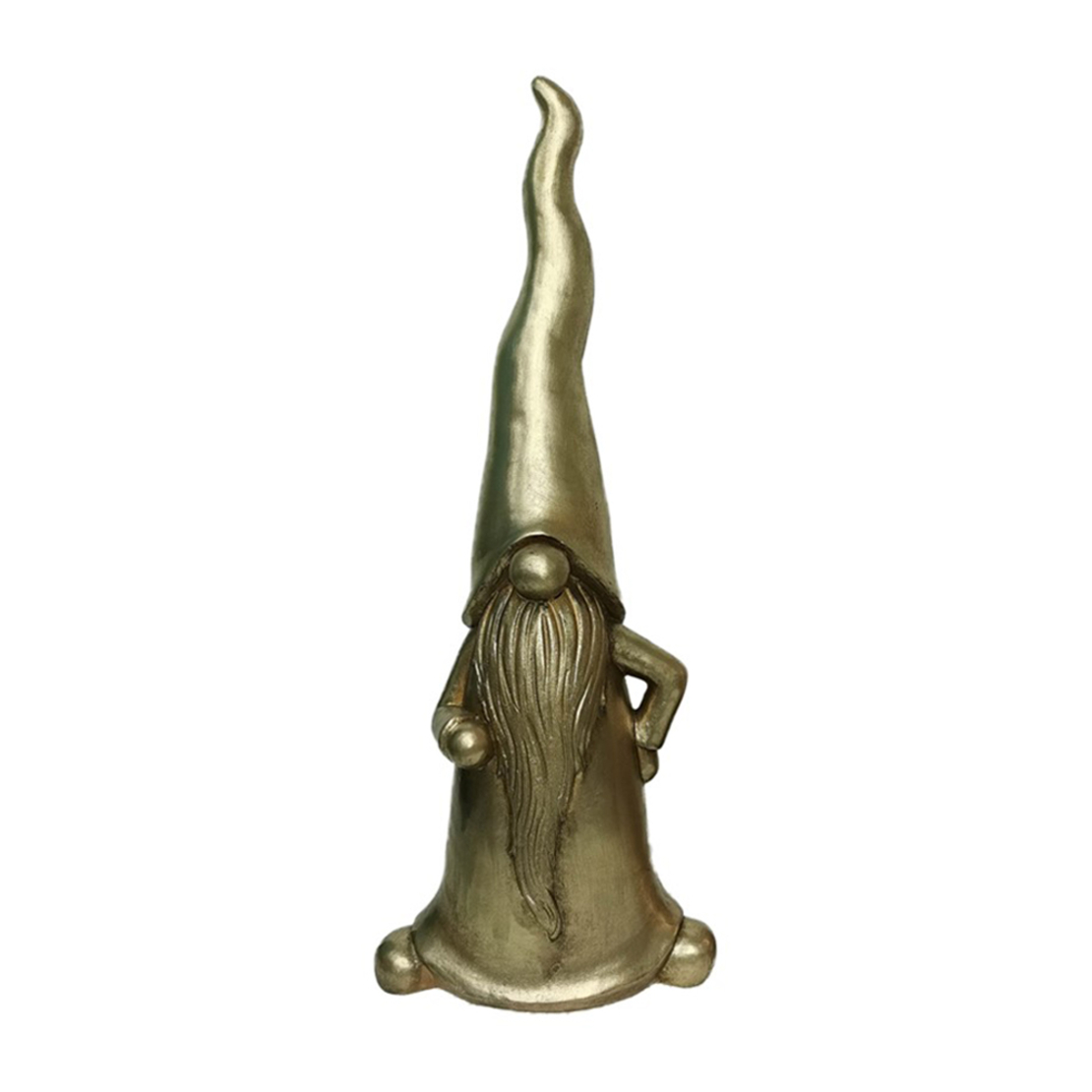 NISSE DECO GNOME POLYRESIN GOLD 21x15xH57cm PRC