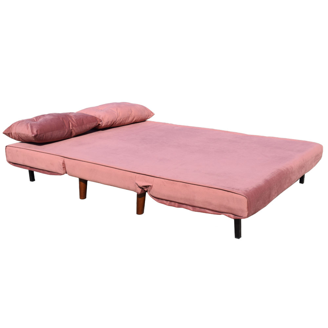 FALCON SOFA BED 2SEAT FOLDING FABRIC DUSTY PINK E1 PRC
