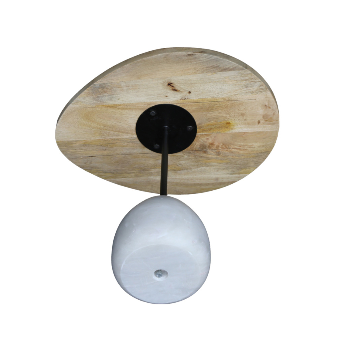 PILEA 56 SIDE TABLE WOOD MANGO NATURAL WHITE MARBL