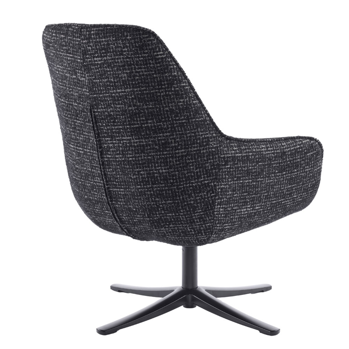 TIFFANY ARMCHAIR SWIVEL FABRIC BLACK WITH PATTERN METAL BLACK PRC
