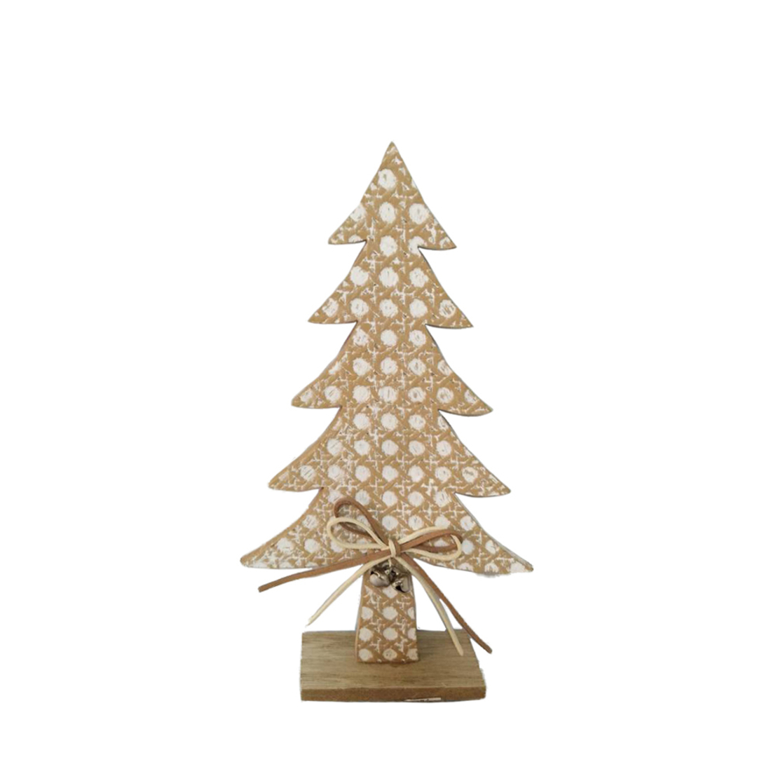 XMAS NATUR TREE MDF NATURAL WHITE 15,5x4xH27cm PRC