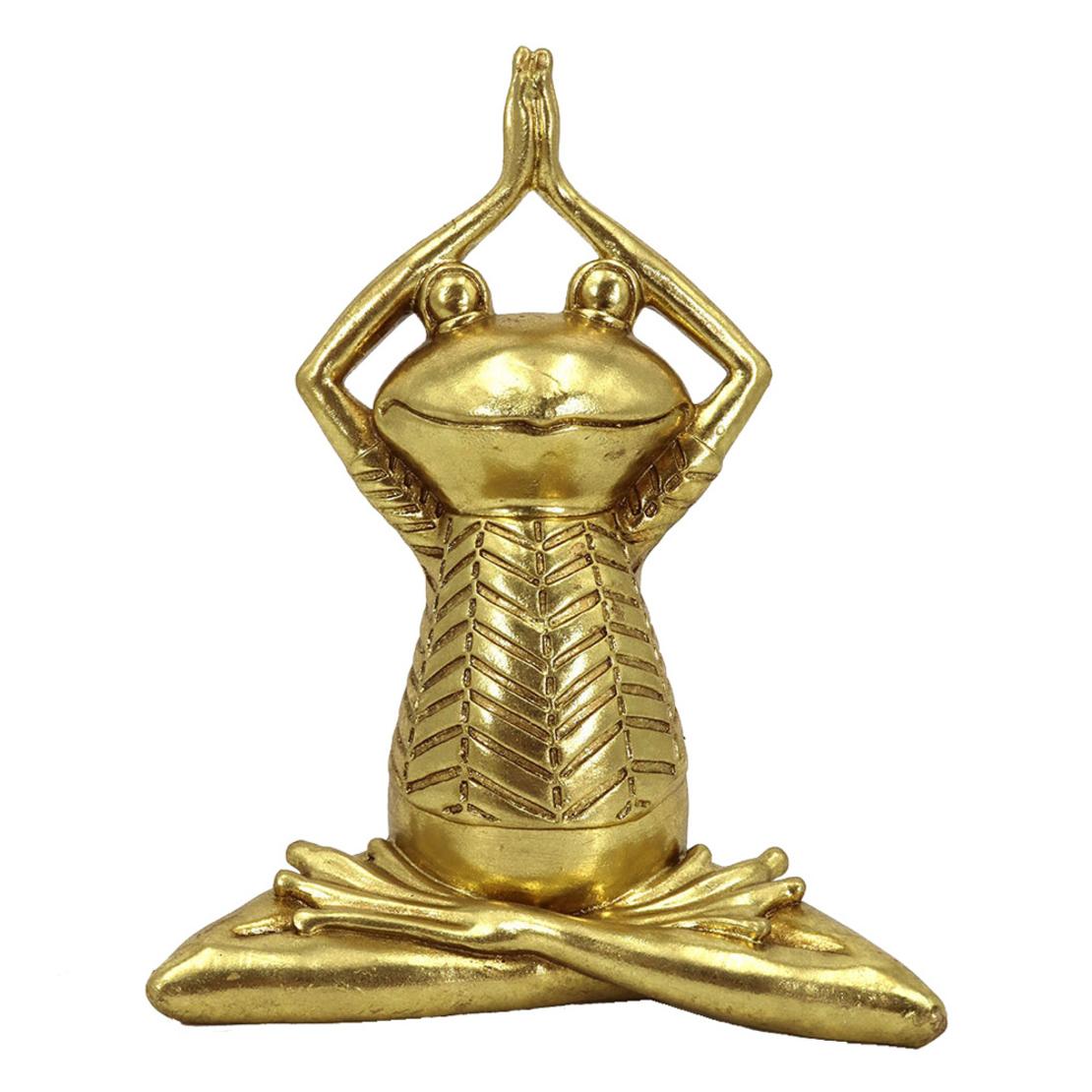 YOGA FROGIE 2 DECO FROG POLYRESIN GOLD 16x10,5xH21