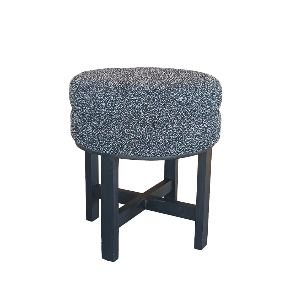 SEGU STOOL FABRIC BLACK WHITE WOOD E1 PRC