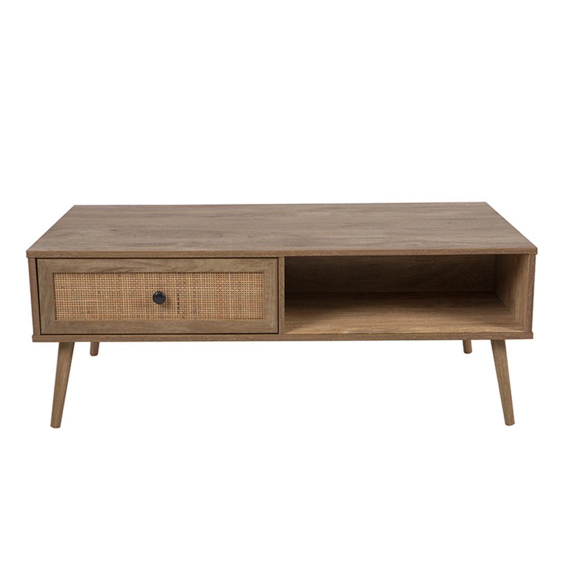 AMMOS COFFEE TABLE 1DRAWER CHIPBOARD WITH MELAMINE CARTA NATURAL WITH RATTAN 110x59xH41,4cm E1 PRC