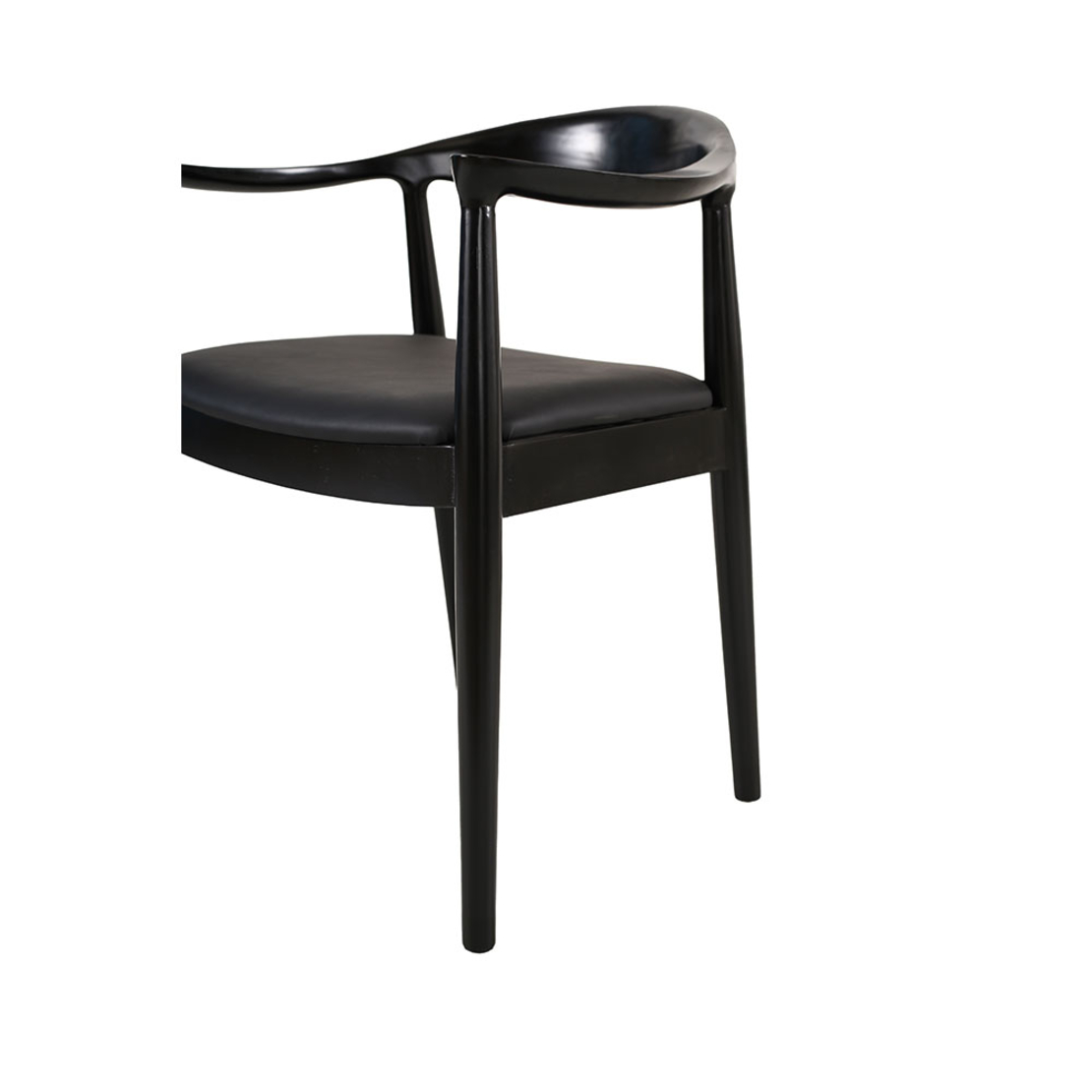 FUJI CHAIR WOOD RUBBERWOOD BLACK FABRIC PRC