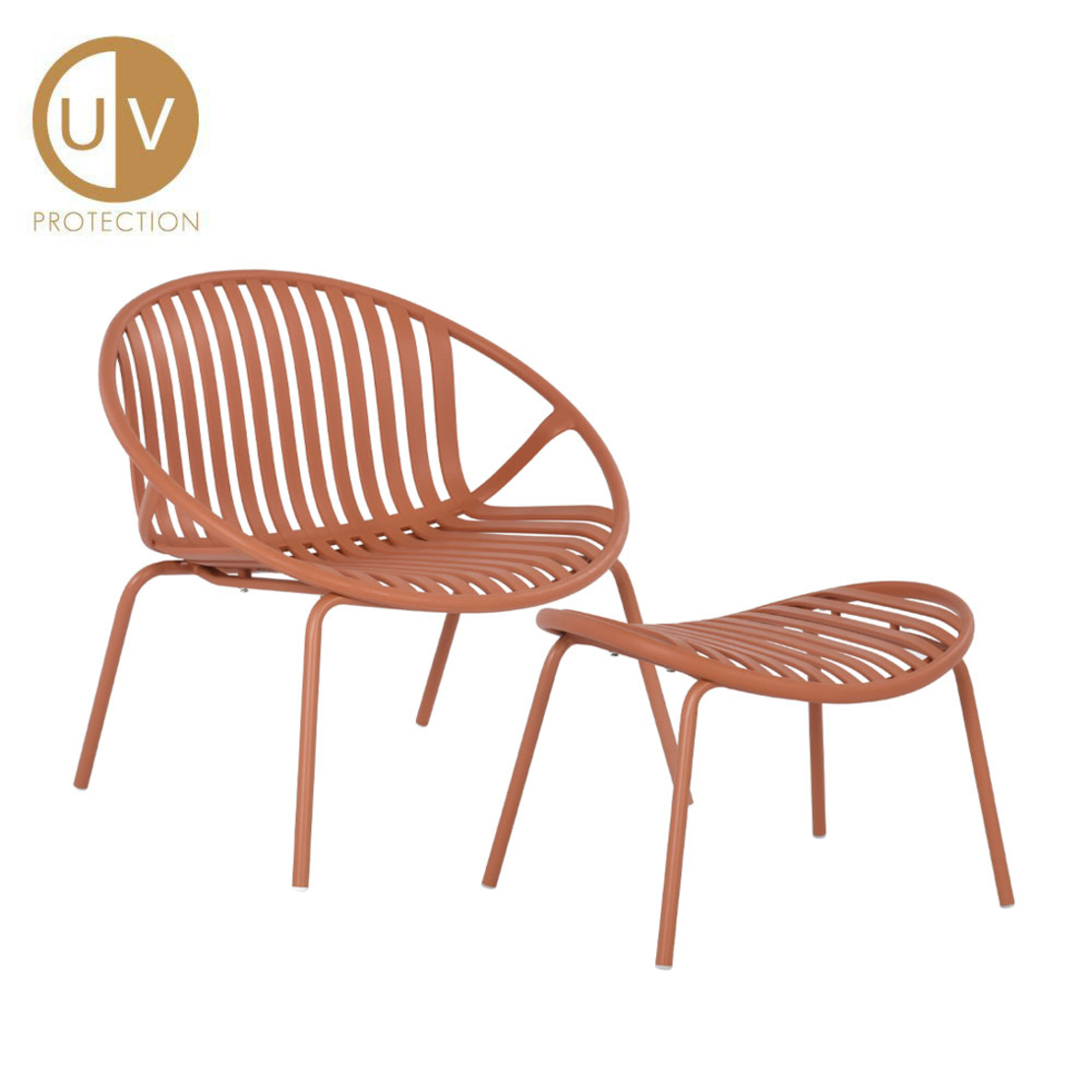 NADIN ARMCHAIR SET 2PCS PP TERRACOTTA PRC