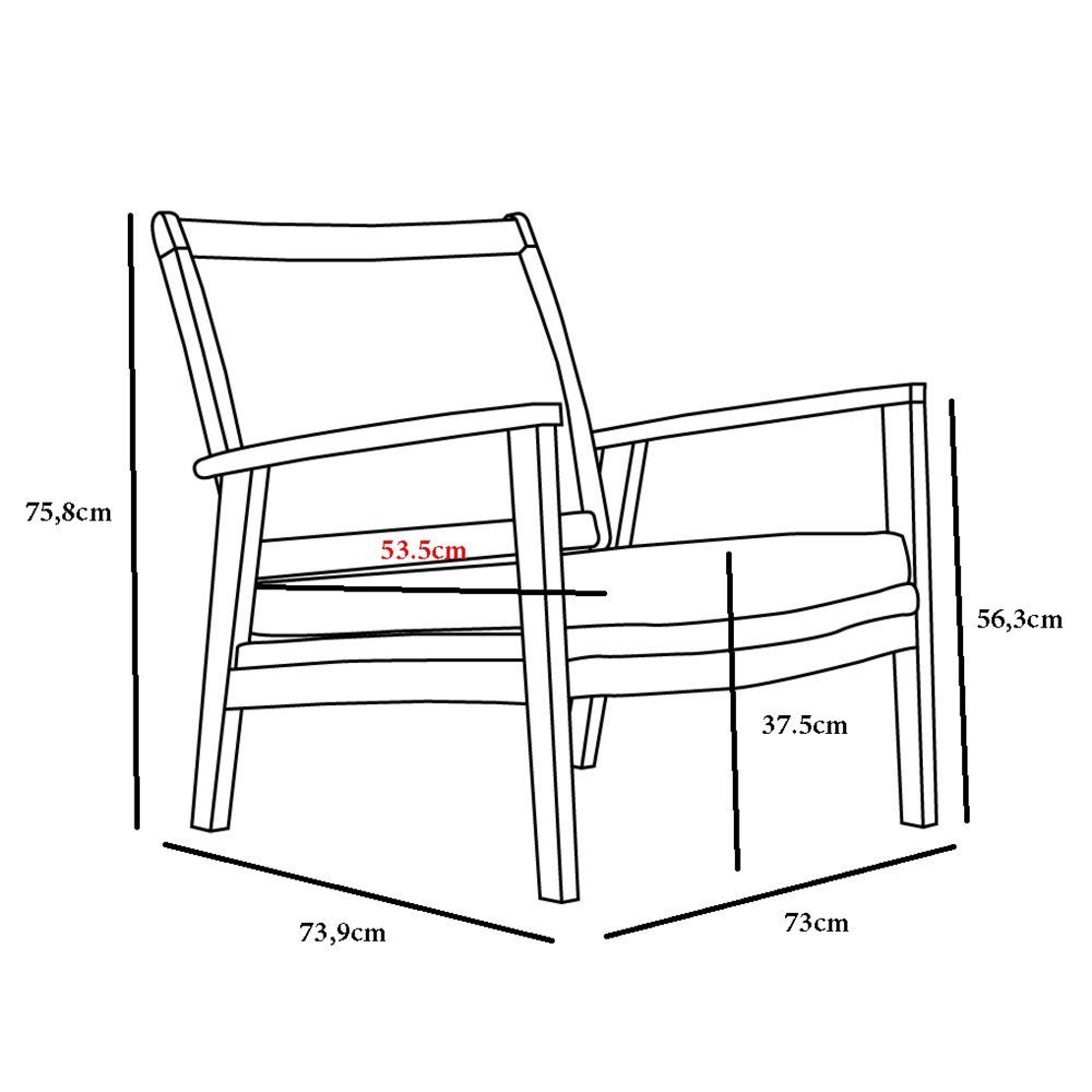 SALSA ARMCHAIR FABRIC BLACK 74,5x73xH75,8cm VN