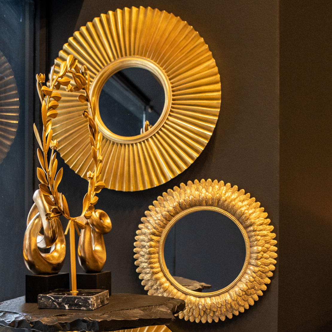 SAYAP MIRROR WALL POLYRESIN GOLD ANTIQUE 38,5x38,5x3cm PRC