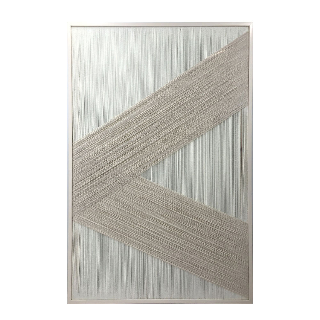 FEELIN GOOD PAINTING WOOD BEIGE WHITE YARN FRAME W