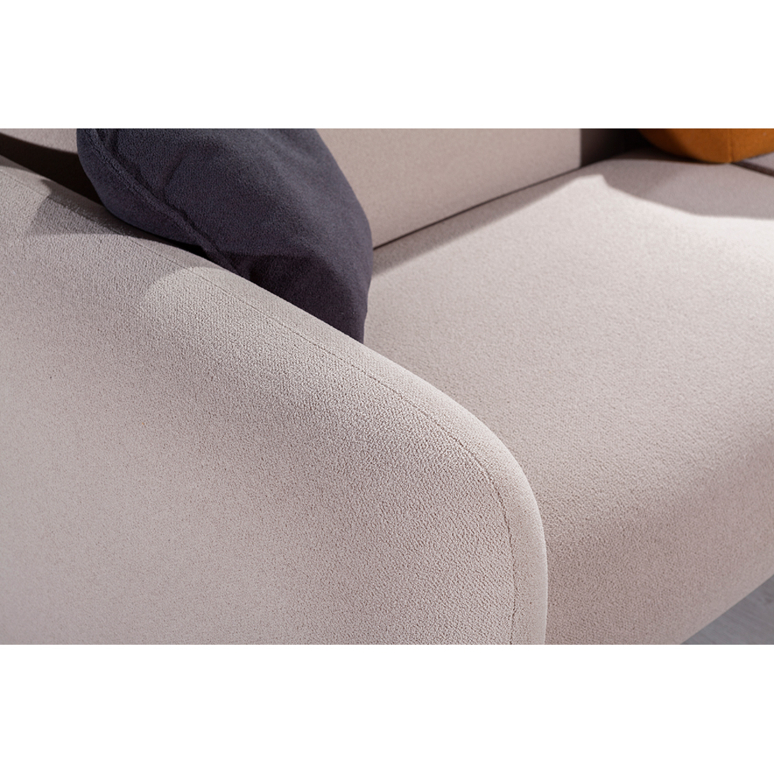 PUFFY SOFA 3SEAT FABRIC CREAM TR