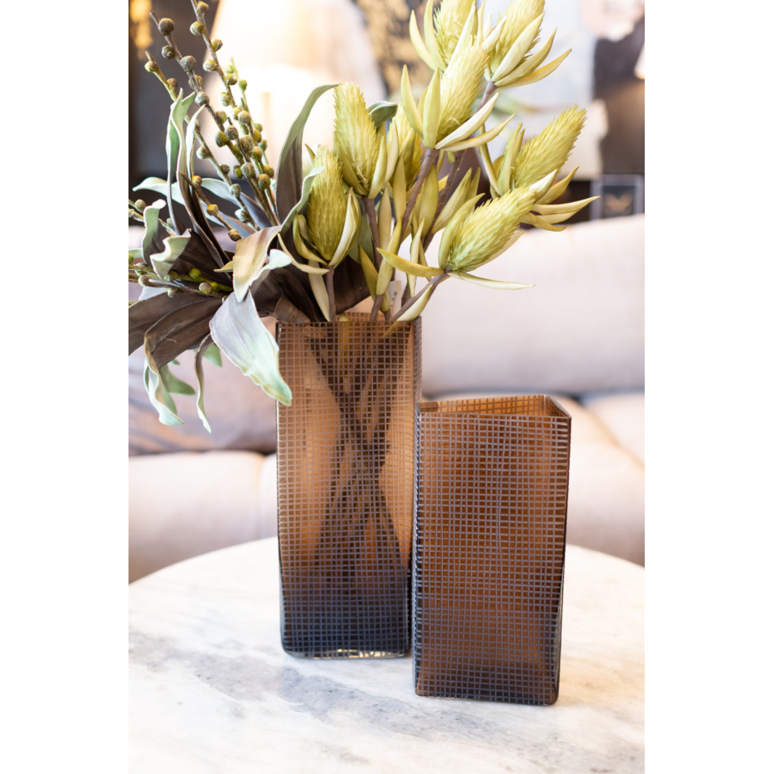 GRAVIR HONEY VASE GLASS BROWN 15,5x11,5xH43,5cm PR