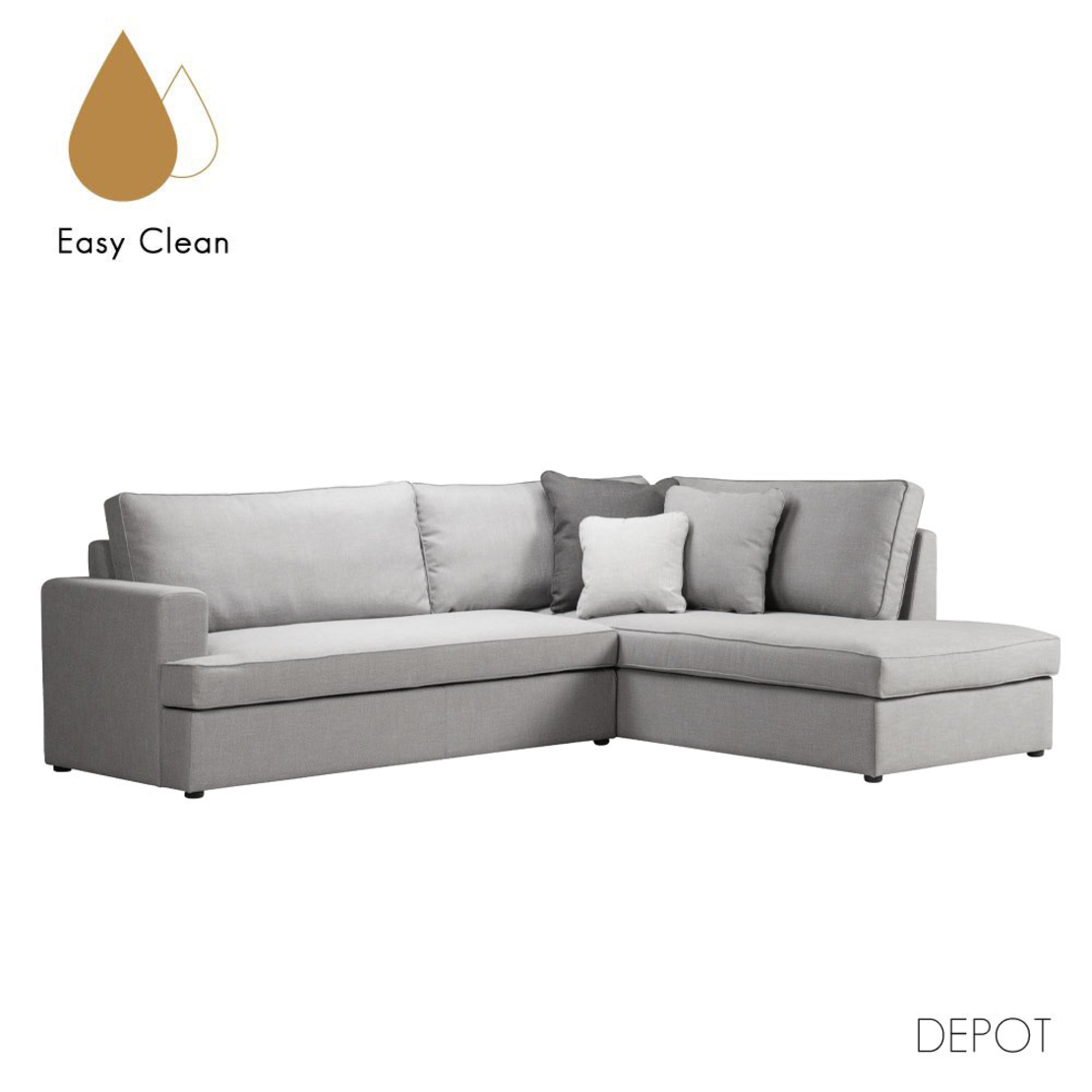 REMIX SOFA CORNER RIGHT EASY CLEAN FABRIC GREY E1 EU