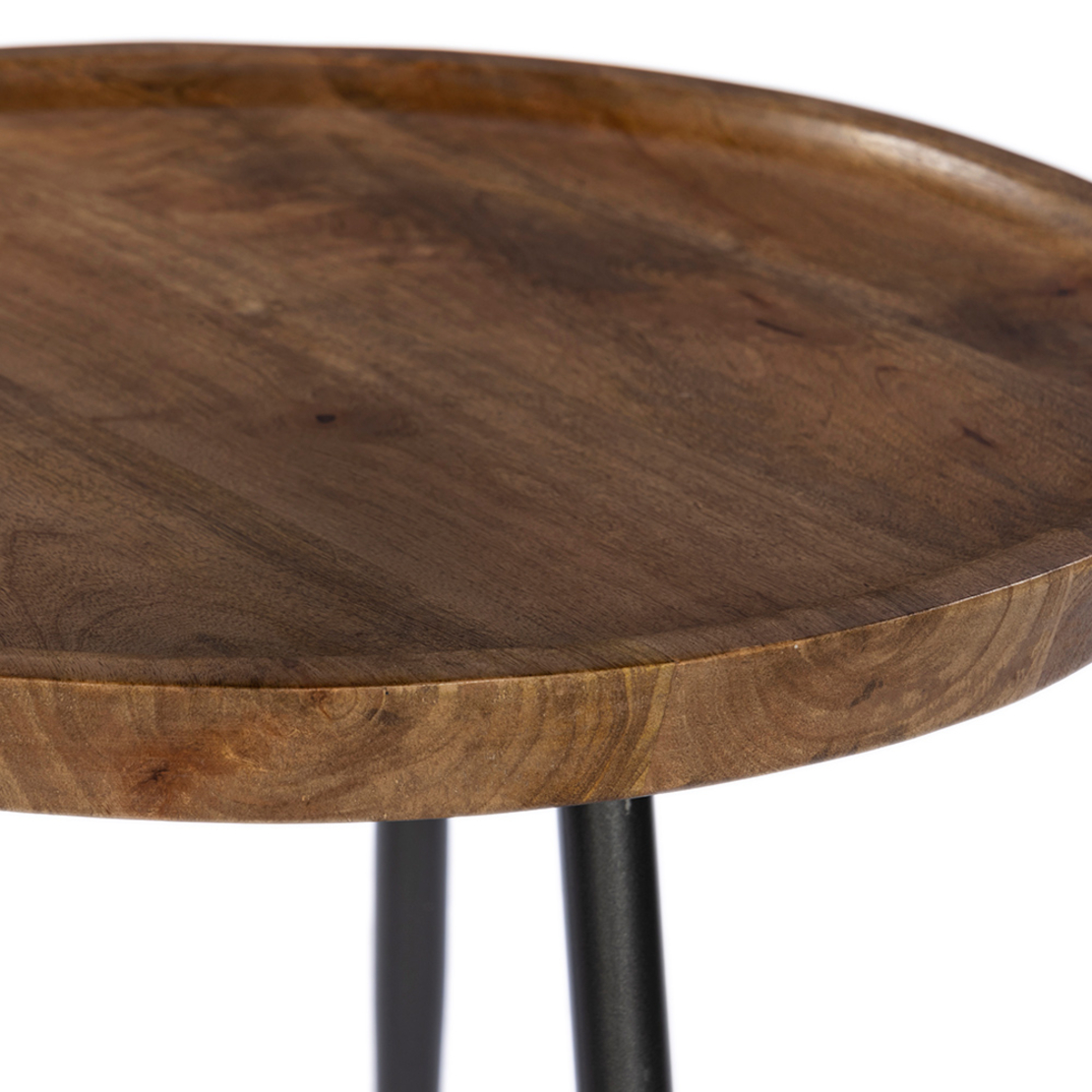 PENCIL 55 COFFEE TABLE WOOD MANGO WALNUT METAL BLACK 55x55xH55cm IN