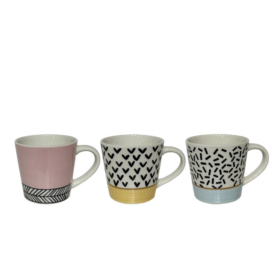 HAPPY MUG ESPRESSO SET 6 PCS NEW BONE CHINA MULTIC