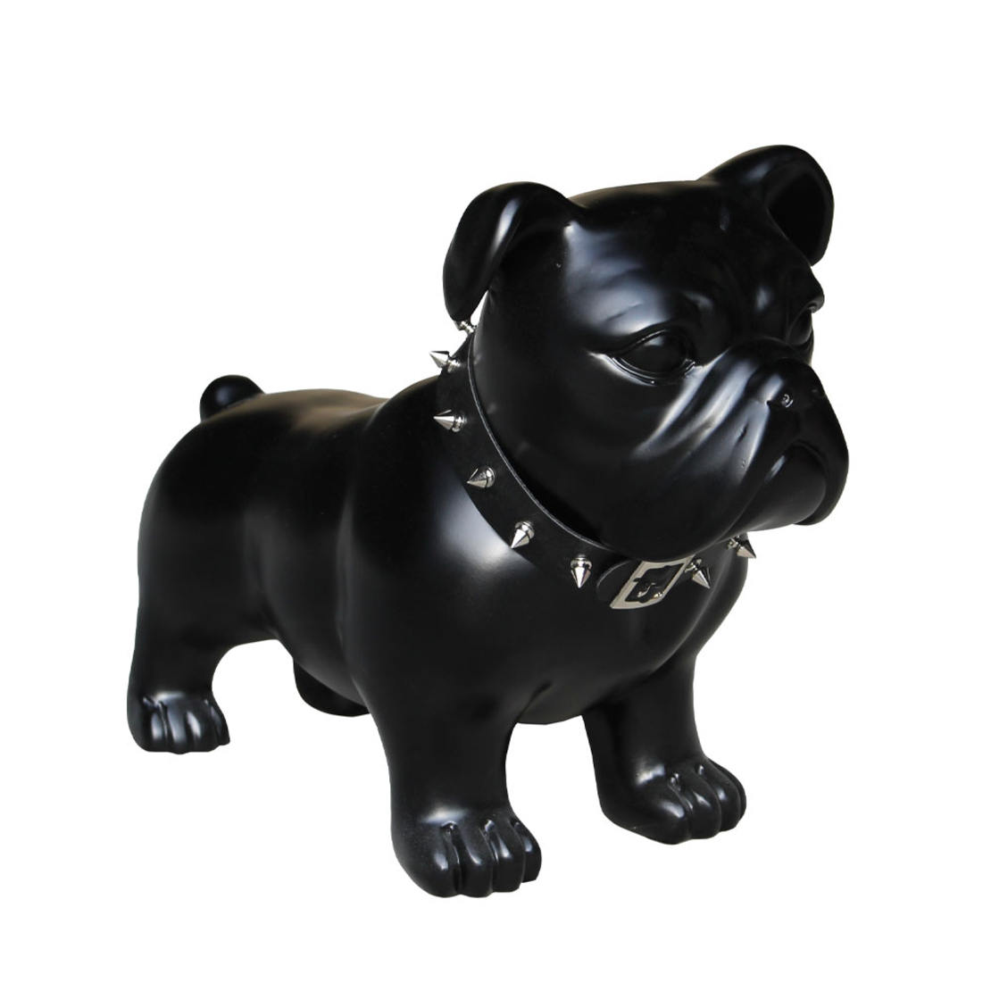 SPIKEY DECO DOG ARTIFICIAL STONE BLACK MATTE 48x21