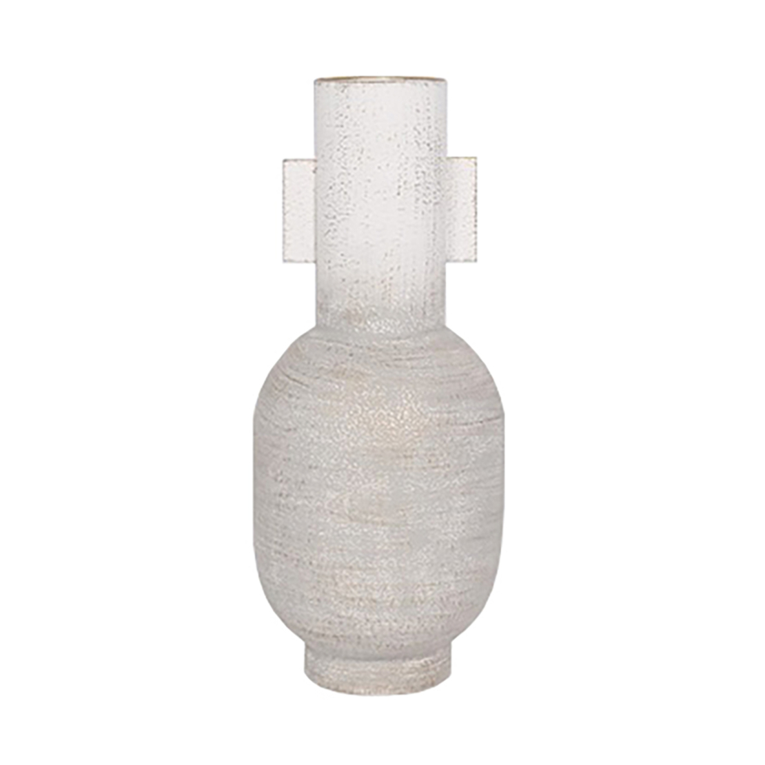 CILINDRO VASE METAL WHITE GOLD D16xH40cm PRC