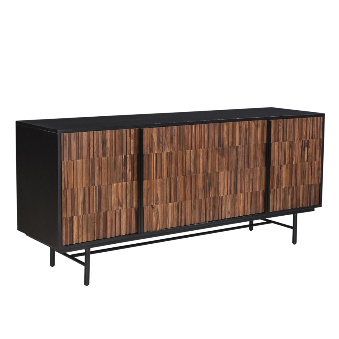 JENGA SIDEBOARD 4DOORS WOOD MANGO BLACK WALNUT WOOD SHEESHAM 174x45xH75cm IN