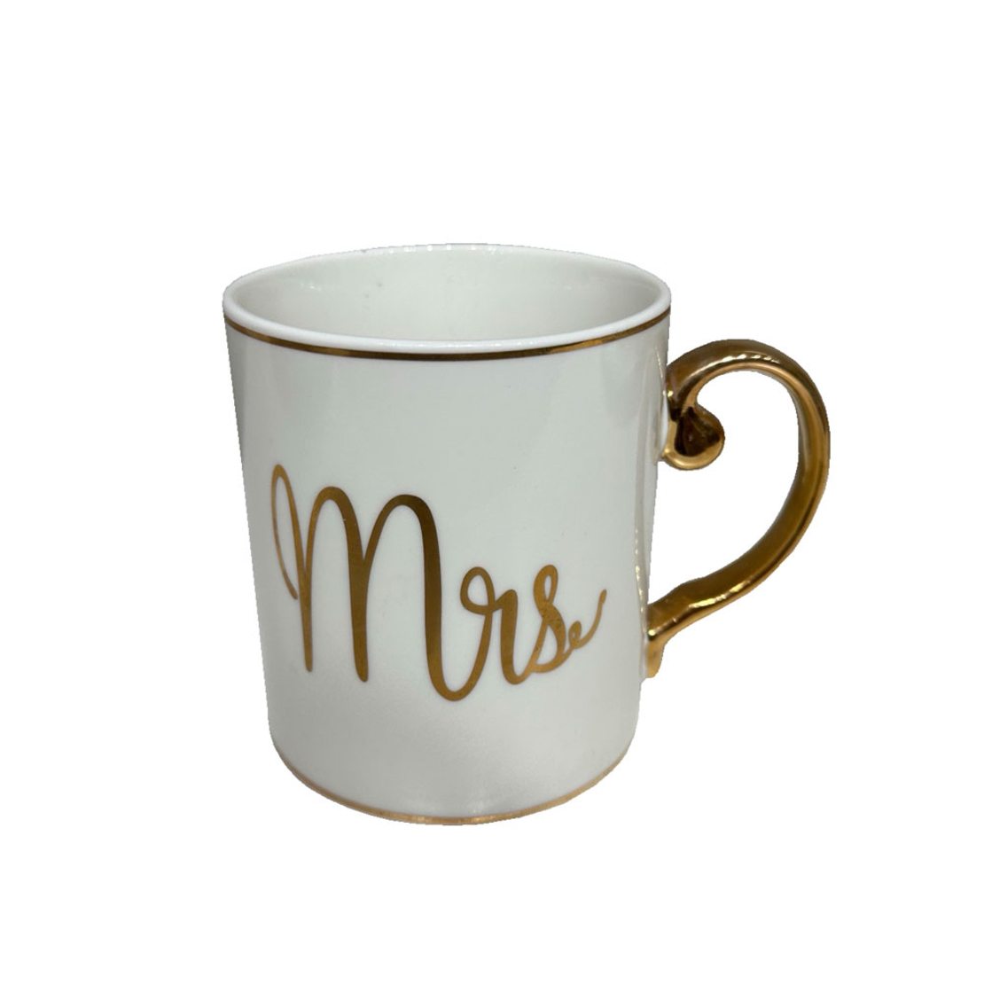 MRS LOVE MUG NEW BONE CHINA WHITE GOLD D8xH9cm PRC