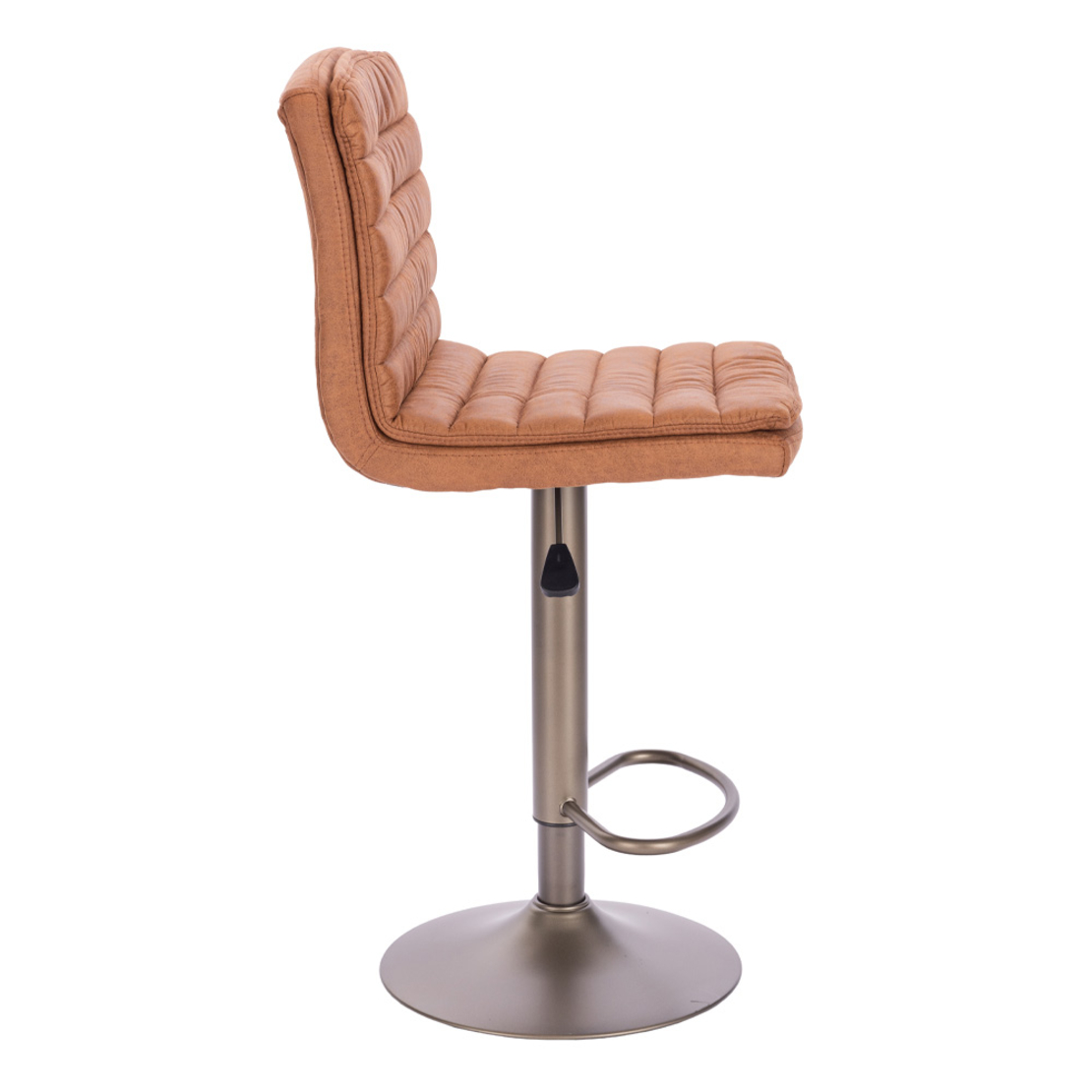BRAS STOOL BAR FABRIC BROWN GUNMETAL METAL PRC