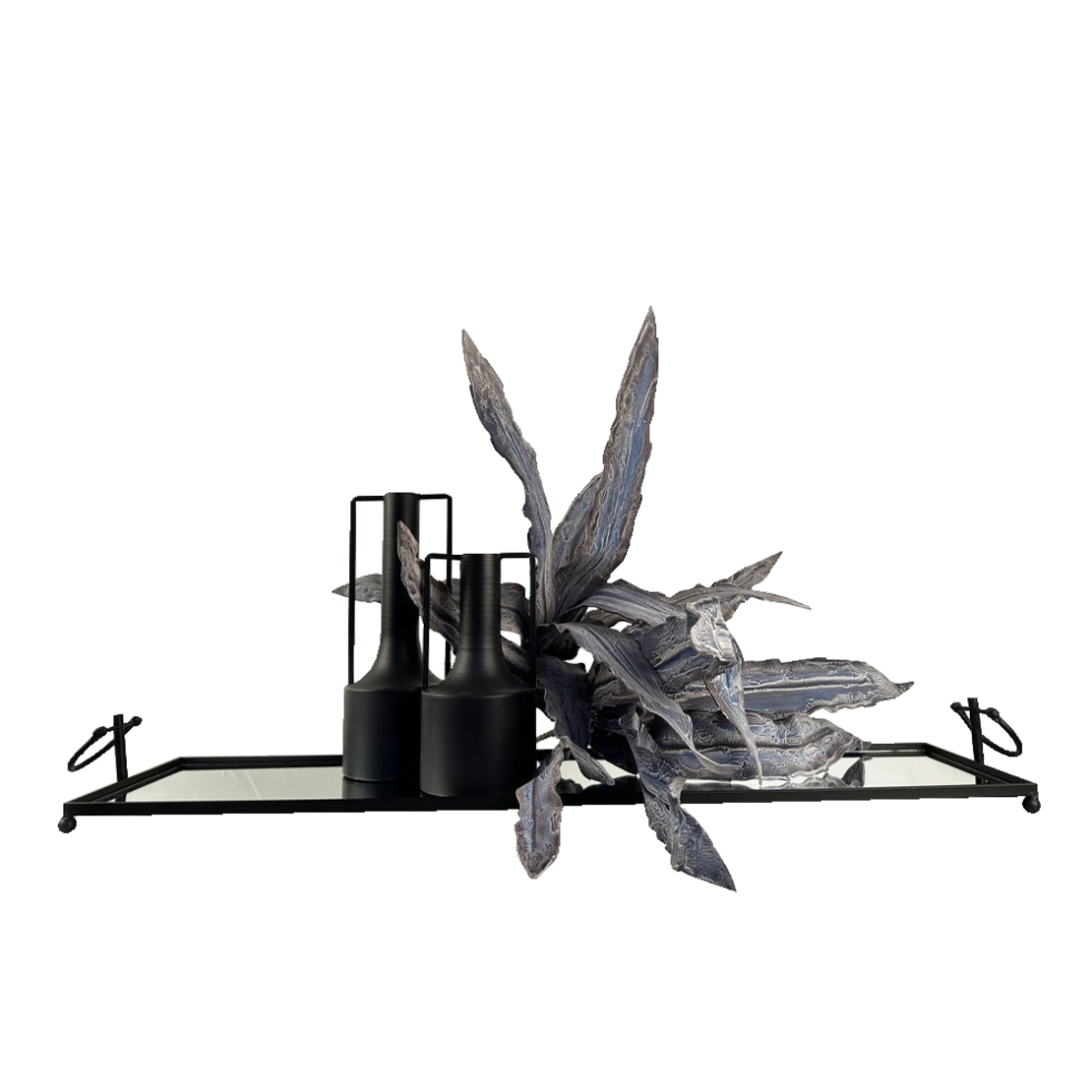 LORRY TRAY METAL MIRROR BLACK 93x26xH11cm PRC