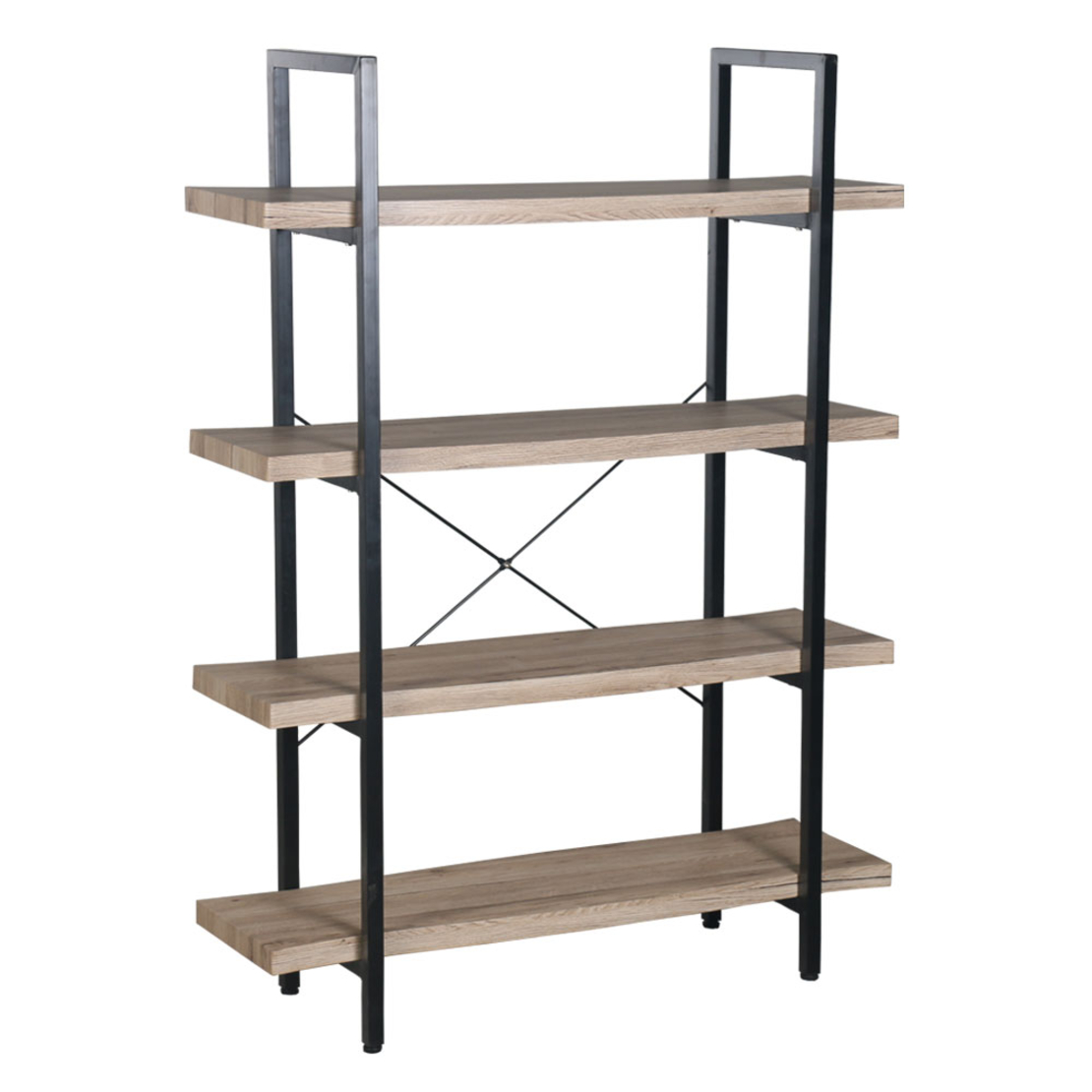 BRICK-URBAN BOOKCASE CHIPBOARD WITH MELAMINE CARTA NATURAL METAL BLACK 105x32xH140cm E1 PRC