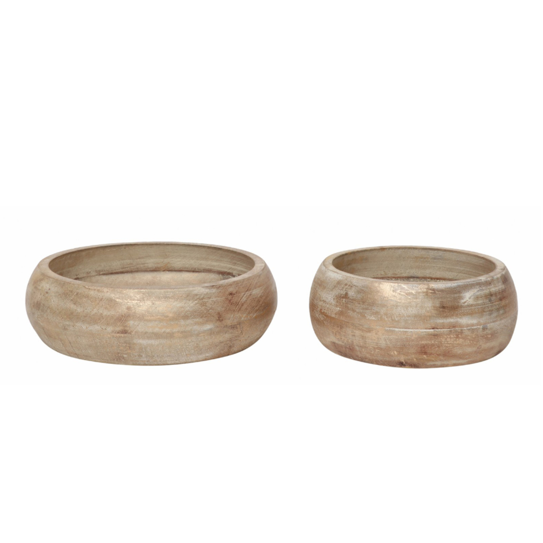 MUISA BOWL WOOD MANGO GOLD BRASS D25xH7cm IN