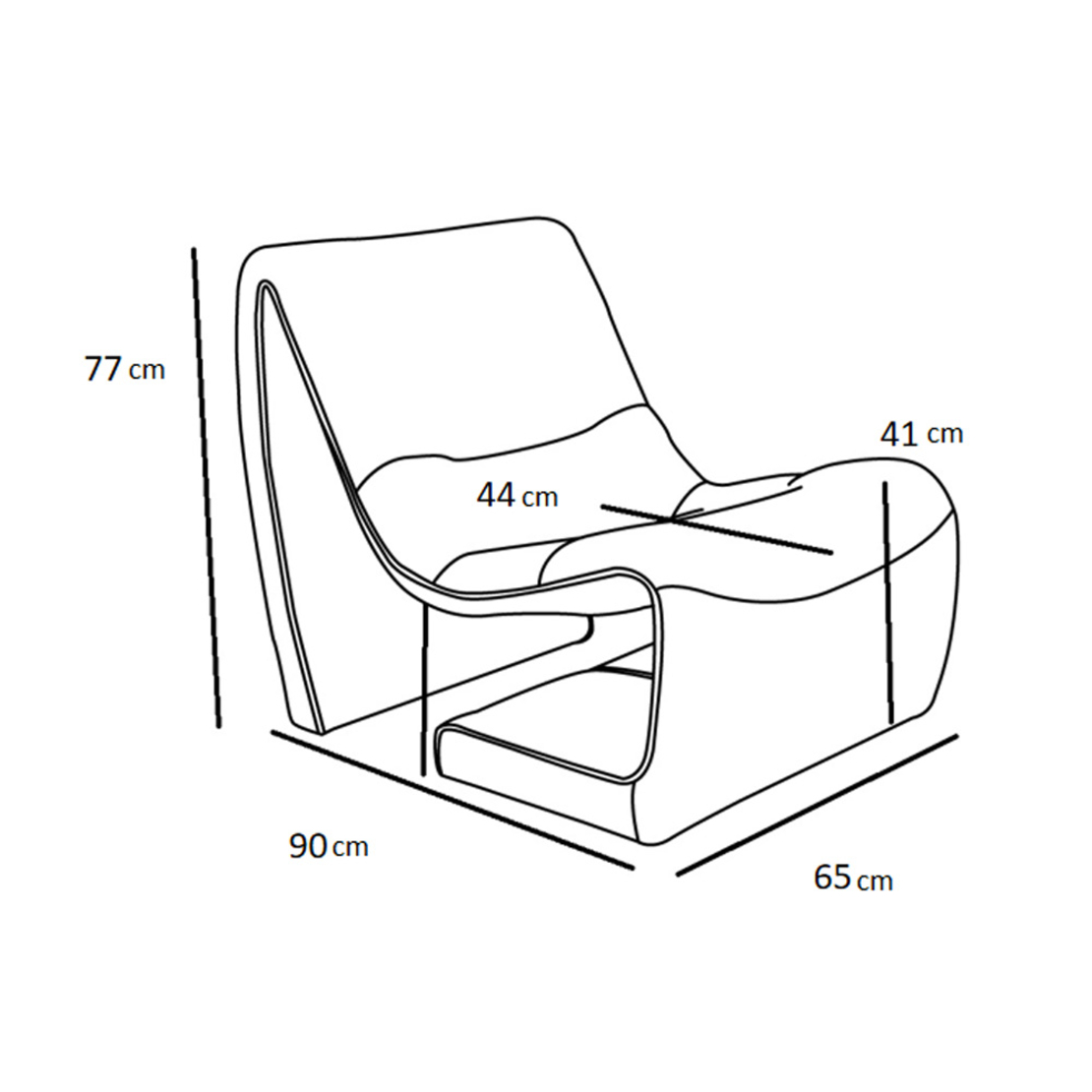 FLOW ARMCHAIR FABRIC GREY DARK METAL E1 PRC