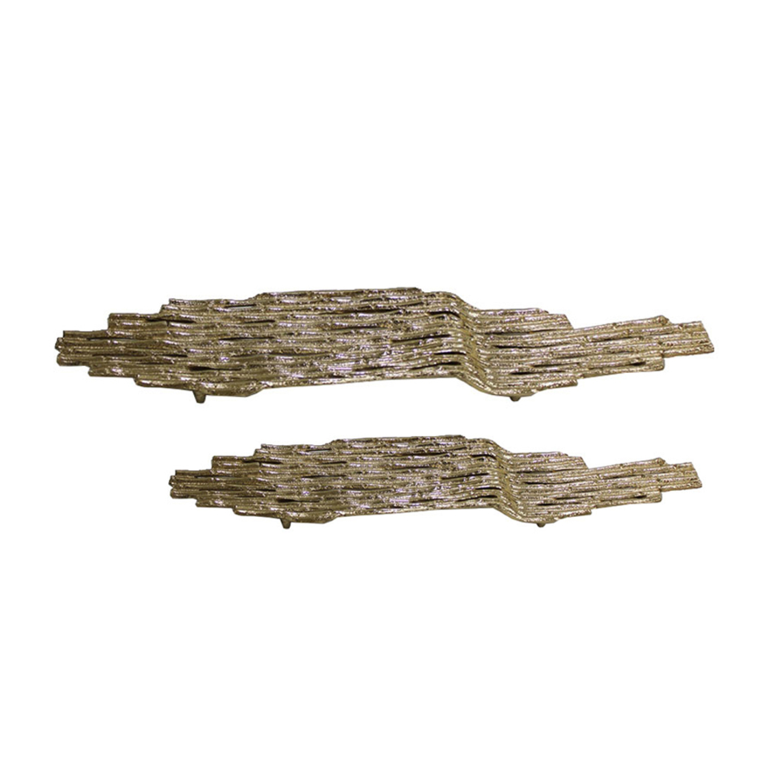 REED TRAY SET 2PCS ALUMINIUM GOLD 74/65x18,5/13,5x