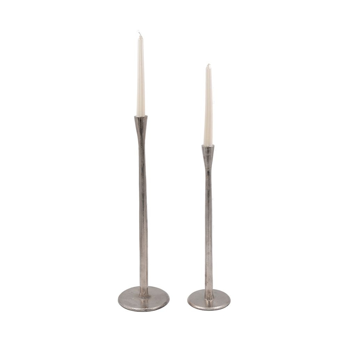 STELLA CANDLE HOLDER ALUMINIUM SILVER D11xH42cm IN