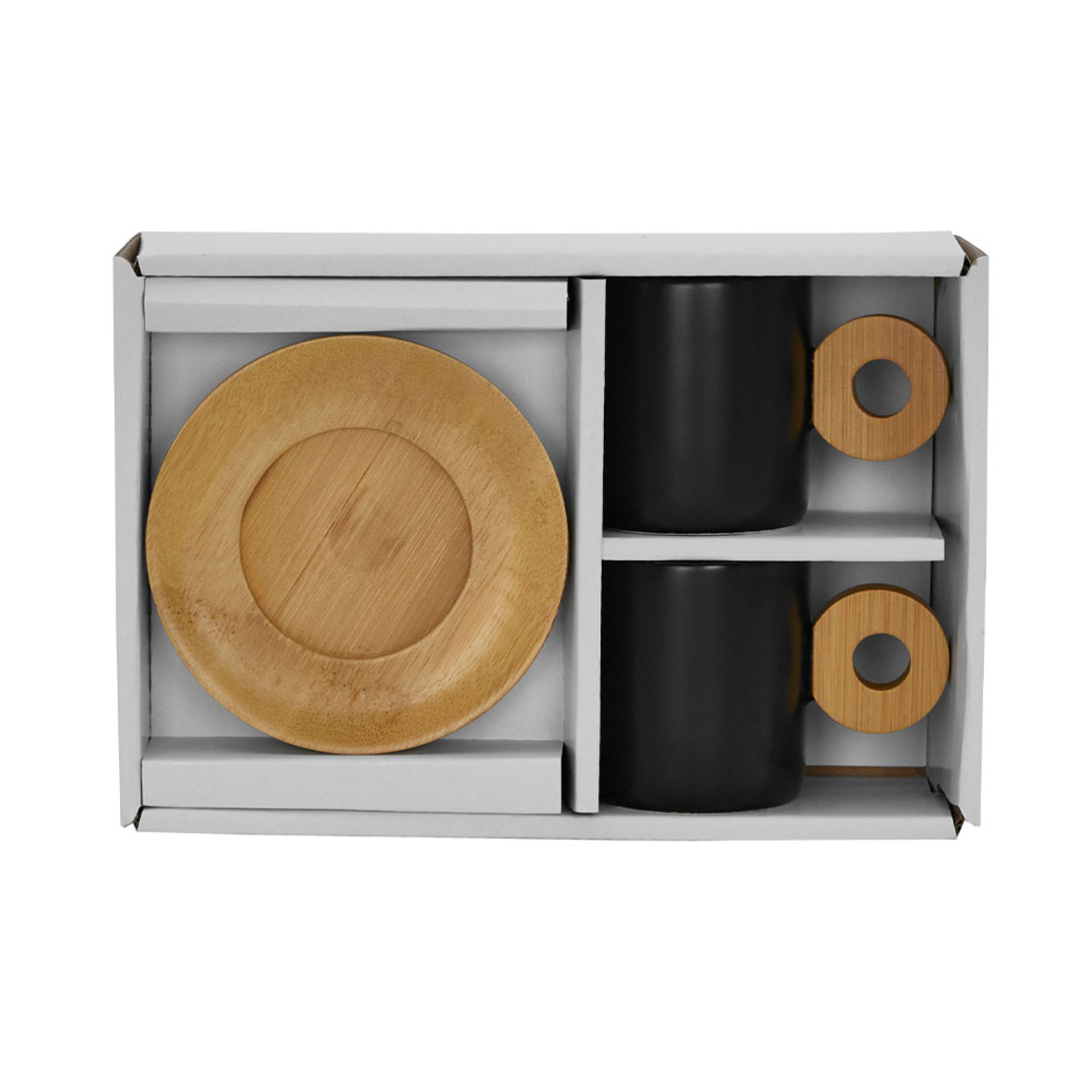 NORDIC MUG ESPRESSO SET 2 PCS PORCELAIN BAMBOO BLA