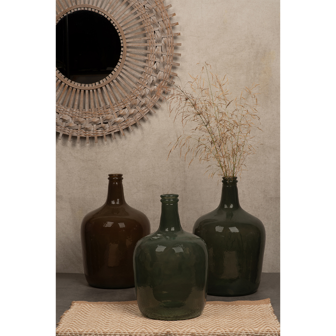RIPE OLIVE BOTTLE RECYCLED GLASS OLIVE GREEN D24,5