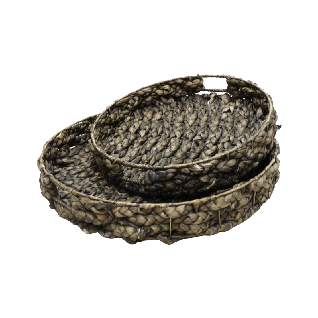 SALV TRAY SET 2PCS HYACINTH IRON NATURAL BLACK D50