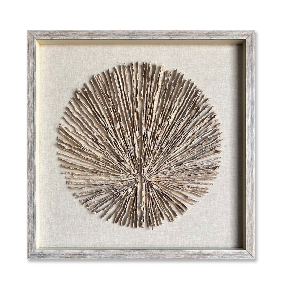 PURE EARTH 2 PAINTING PAPER BEIGE GLASS FRAME NATU