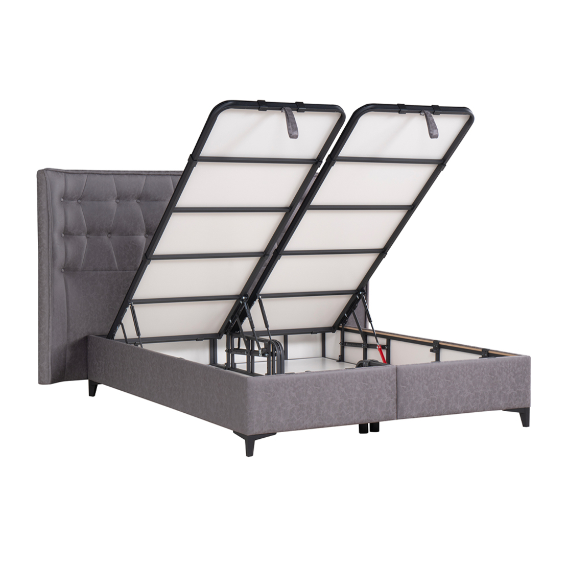 ORIGAMI BED WITH STORAGE (FOR MATTRESS 160x200cm) VELVET GREY 26-902 E1 TR