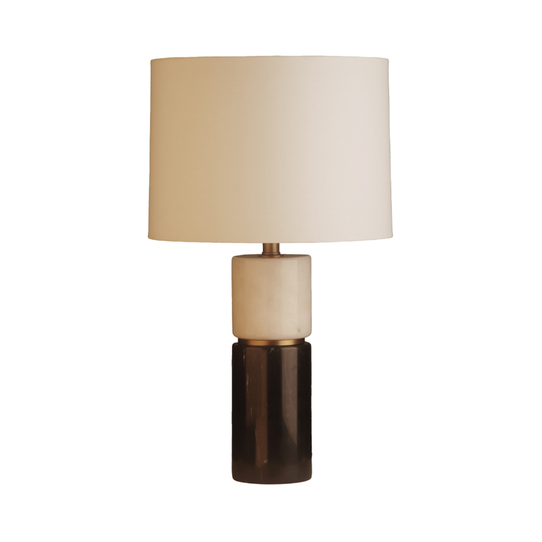 TENLEY LAMP TABLE MARBLE LINEN BLACK WHITE GOLD WH