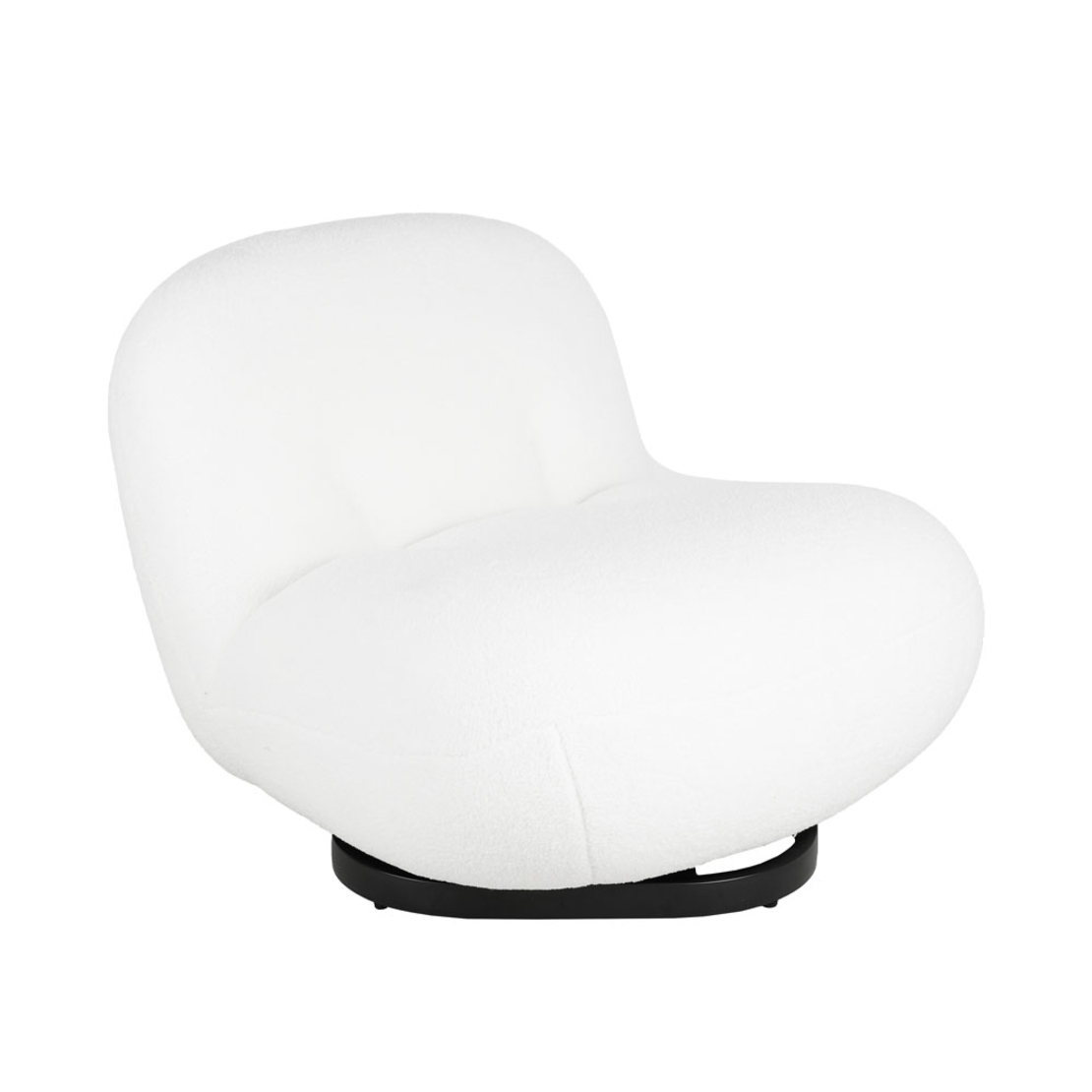 BO ARMCHAIR SWIVEL FABRIC WHITE METAL BLACK E1 PRC