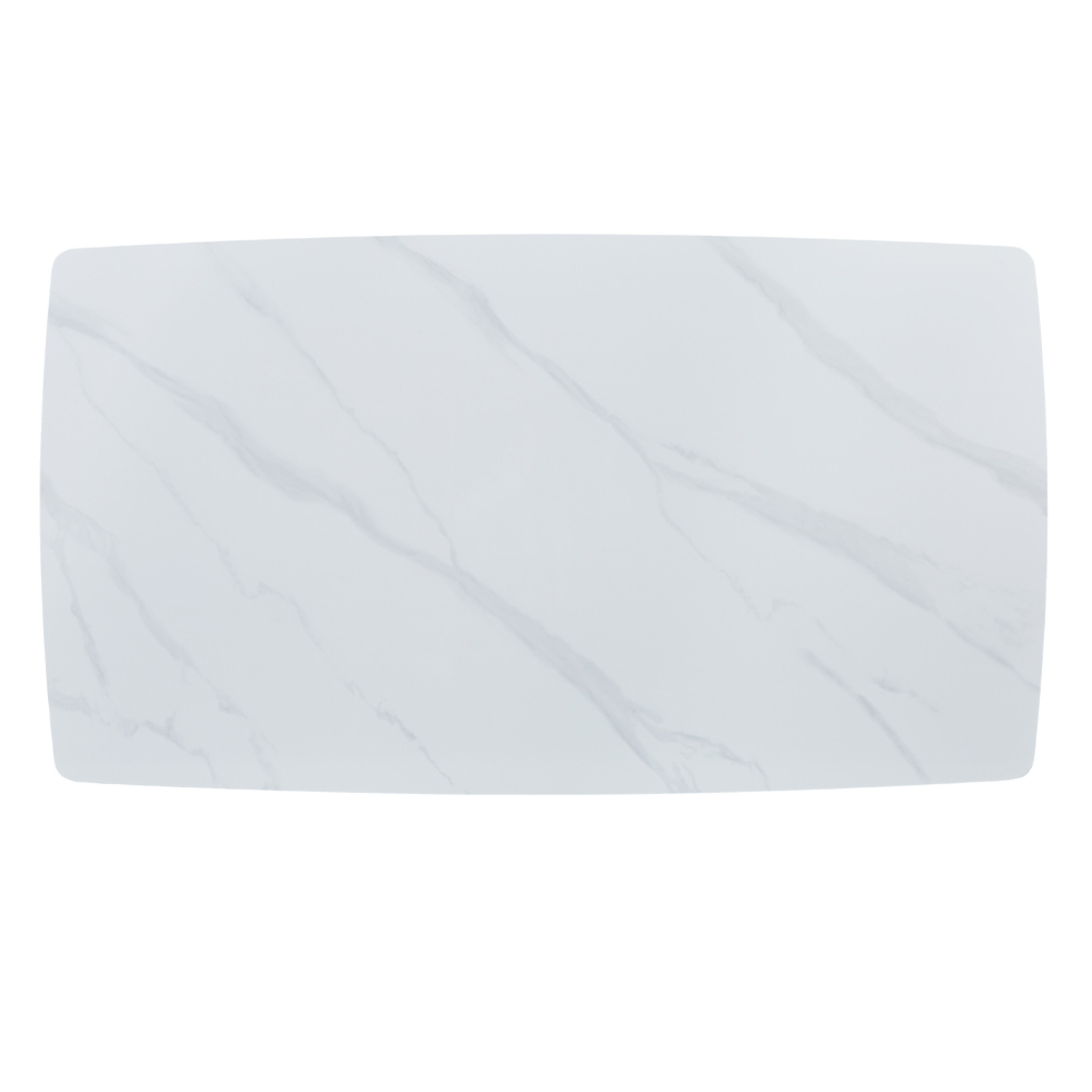 PLUTO TABLE CERAMIC WHITE WITH MARBLE PATTERN METAL BLACK PRC