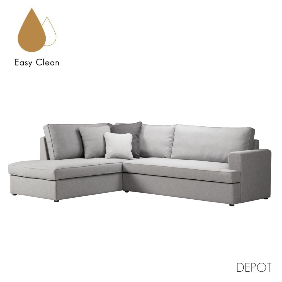 REMIX SOFA CORNER LEFT EASY CLEAN FABRIC GREY E1 EU