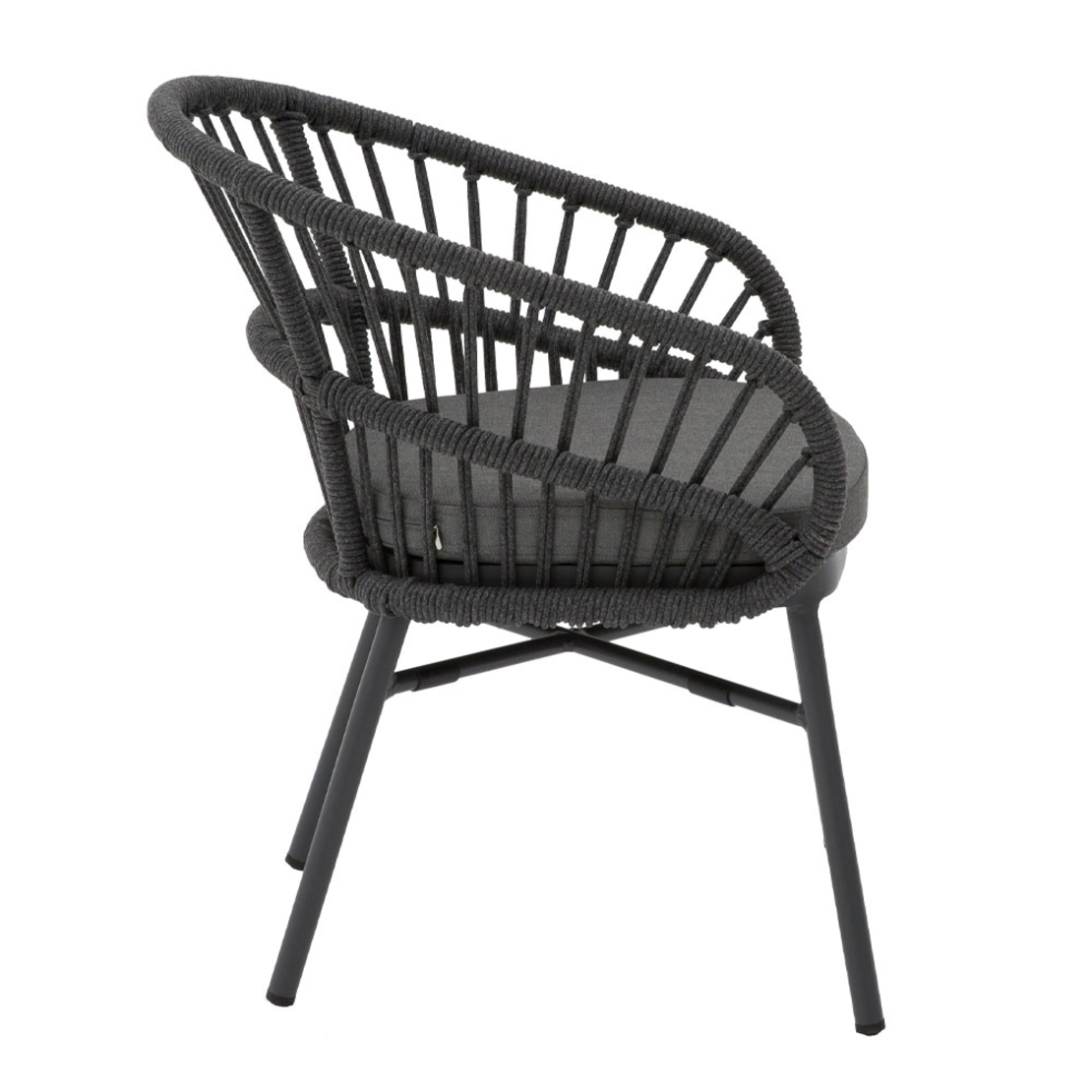 LUNA ARMCHAIR CUSHION ALUMINIUM GREY DARK 58x65xH78cm PRC