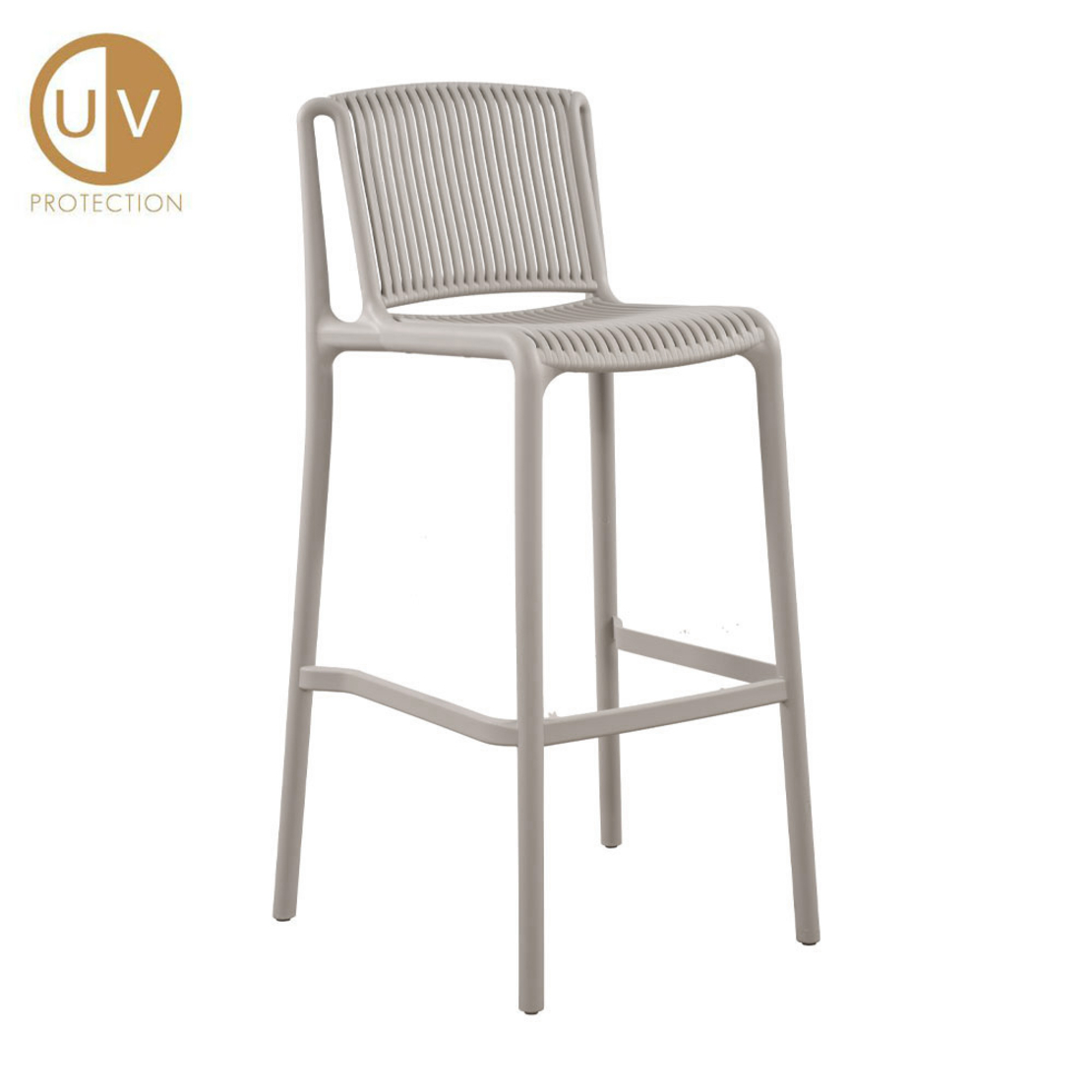 POLLY STOOL BAR PP GREY LIGHT 42x50x100.5 PRC