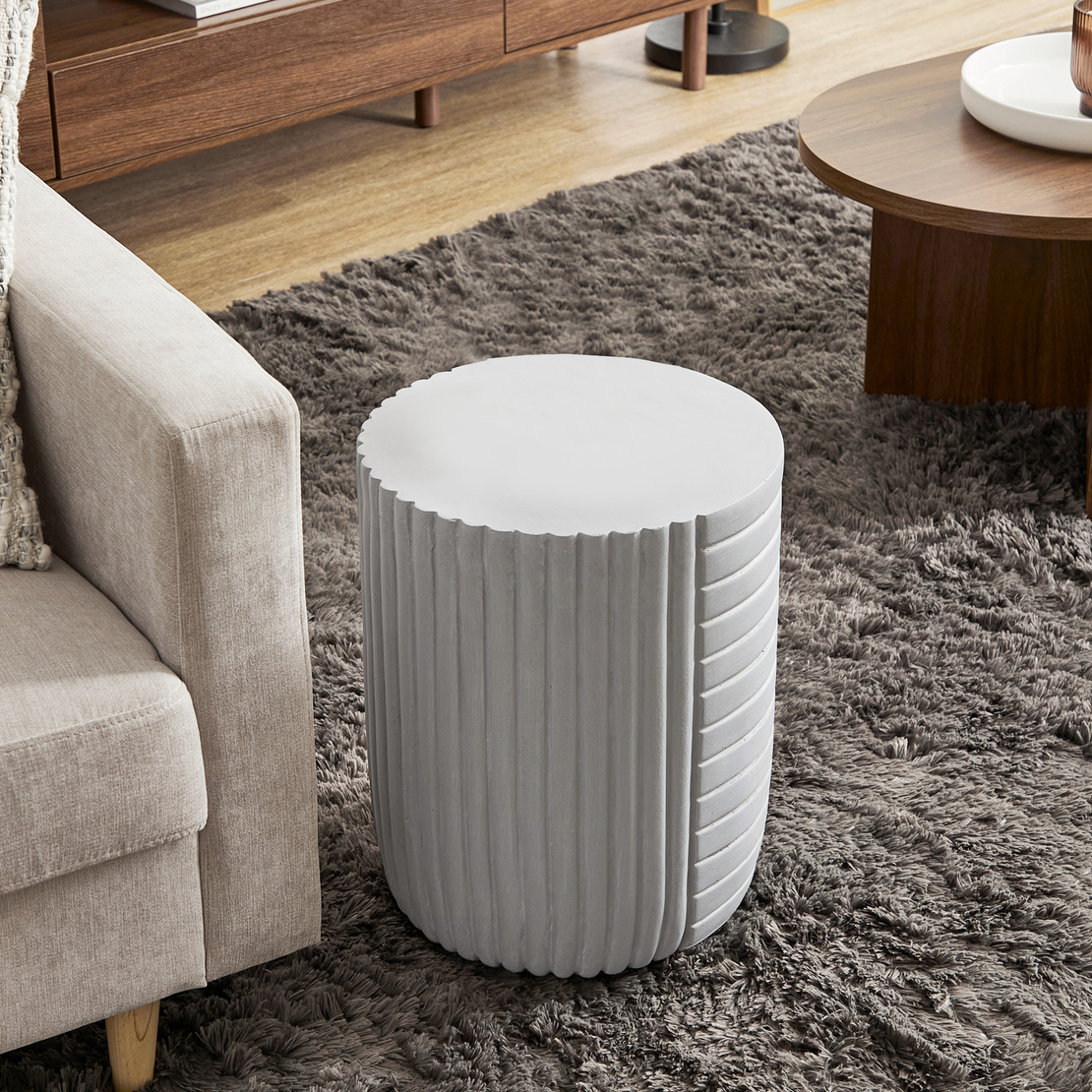 GEOMETRICAL 2 SIDE TABLE MgO WHITE 35x35xH46cm PRC