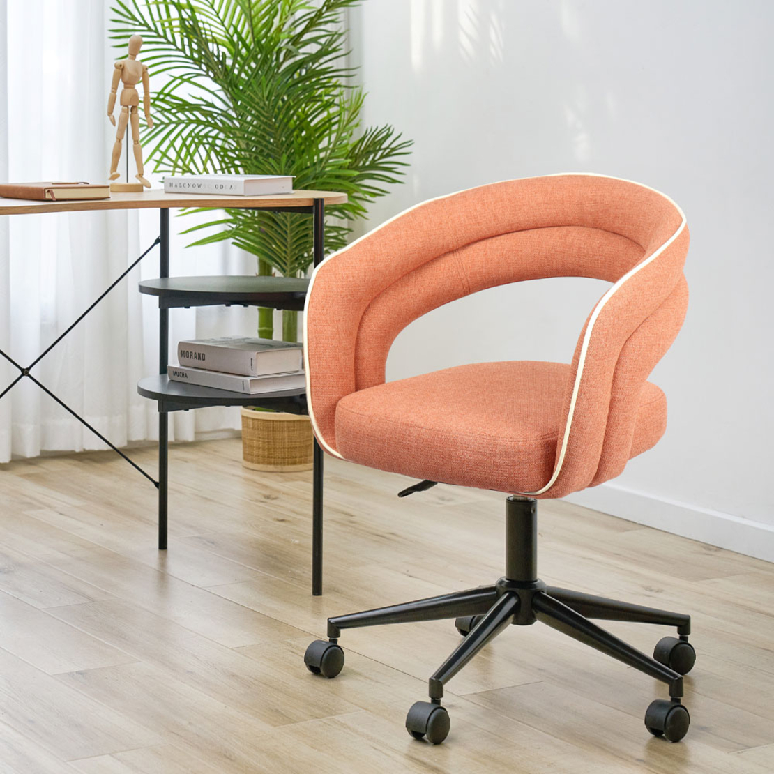 LA LUNA CHAIR DESK FABRIC TERRACOTTA METAL METAL 5