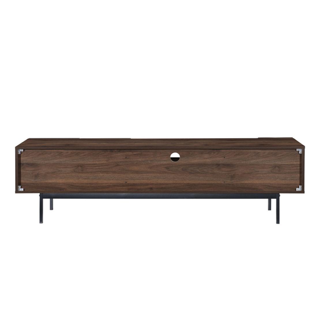 GROOVES TV STAND 3DOORS 1DRAWER CHIPBOARD WITH MELAMINE CARTA WALNUT GREY METAL 180x40xH50cm MY