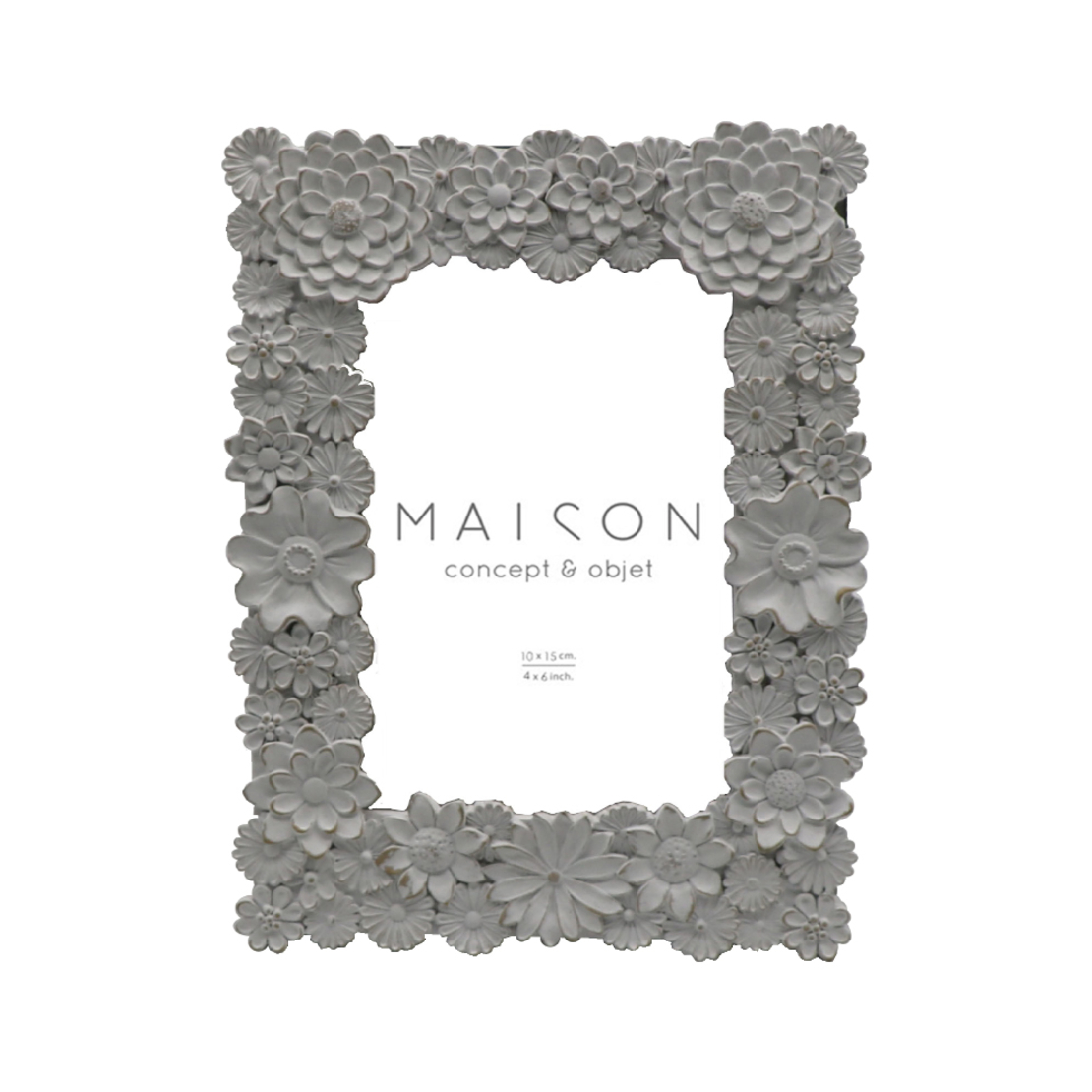 BLOSSOM PHOTO FRAME POLYRESIN GLASS WHITE 16x2xH21