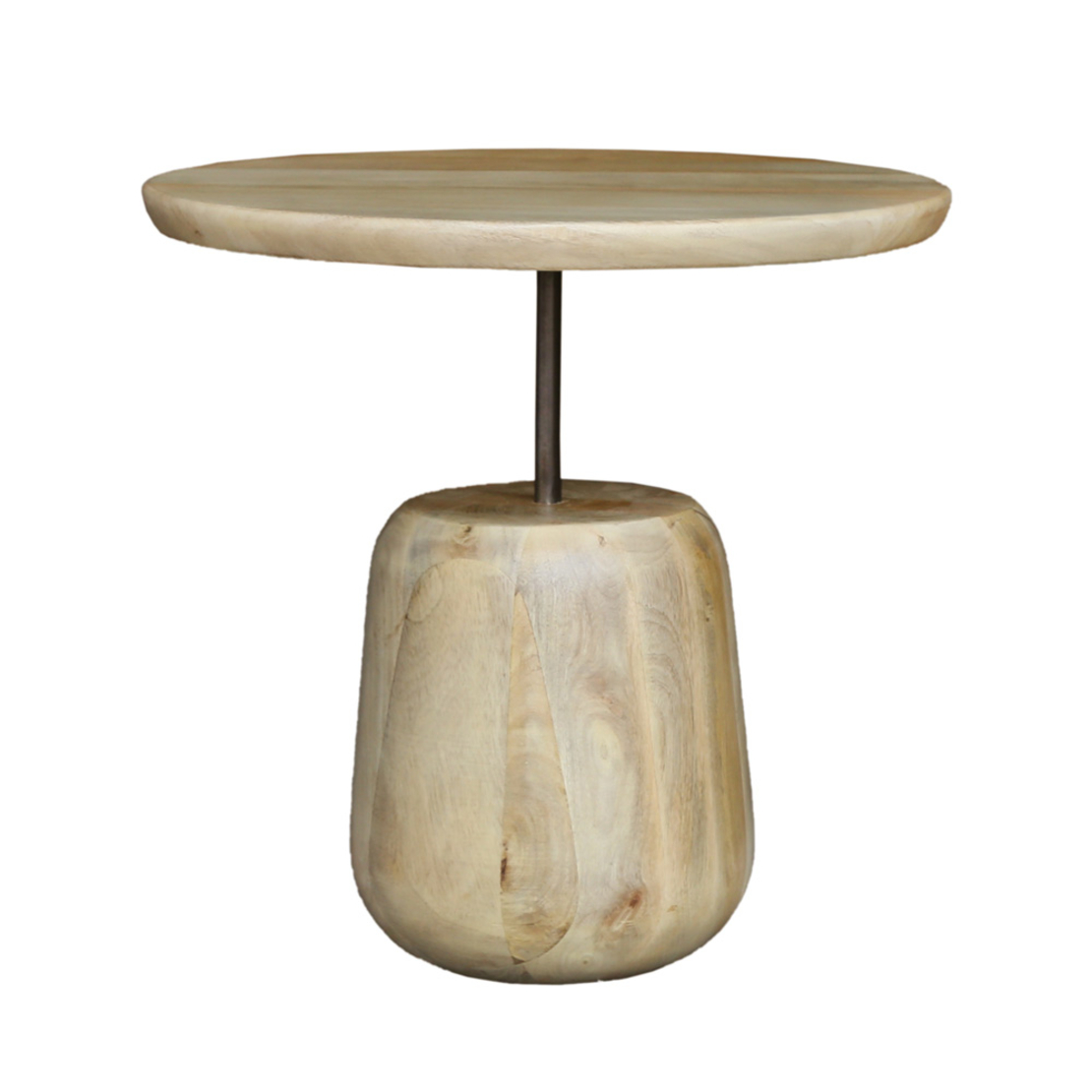 PALOMA SIDE TABLE WOOD MANGO NATURAL METAL 46x46xH