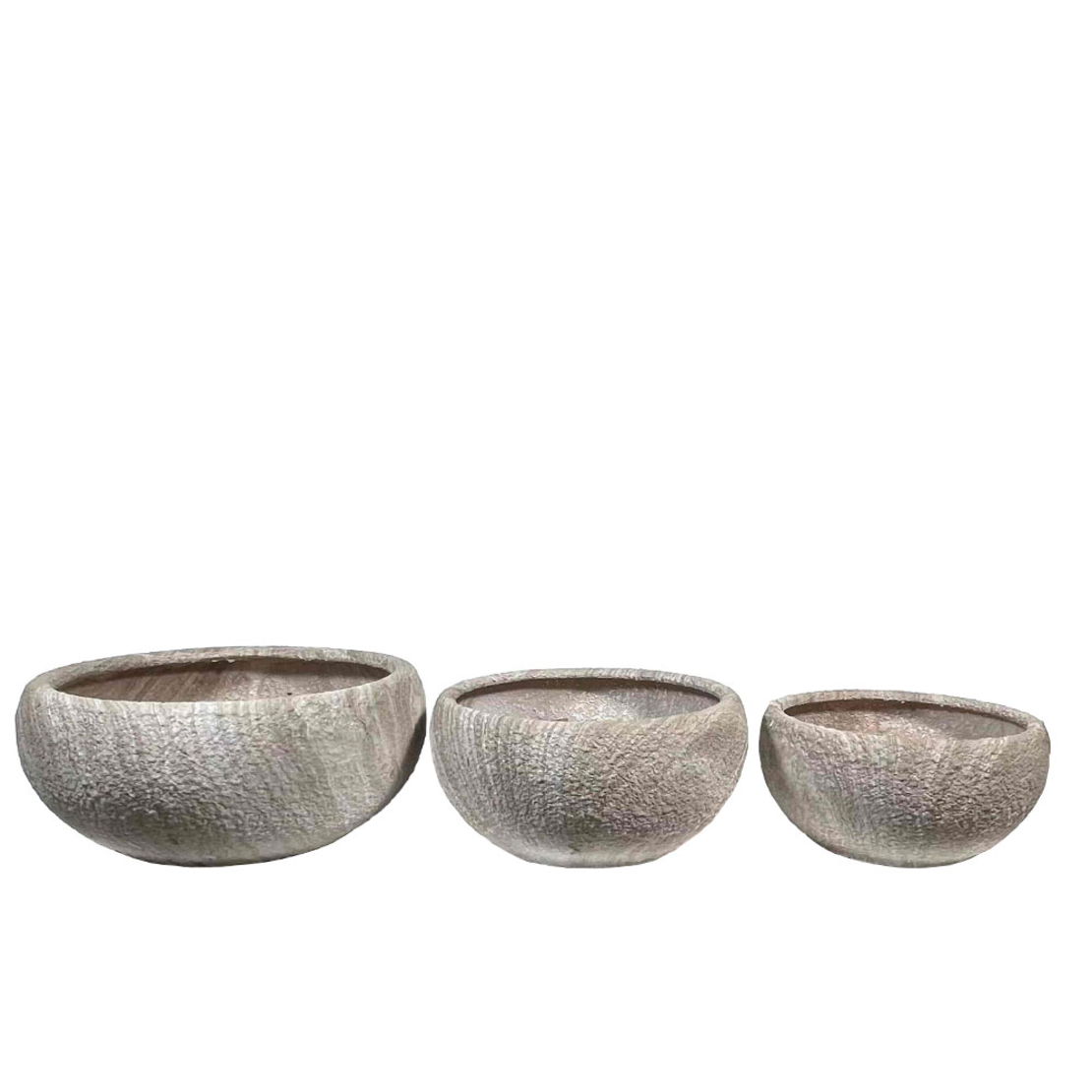PUMOR PLANTER SET 3PCS 43x43x18 CERAMIC BEIGE WHITE