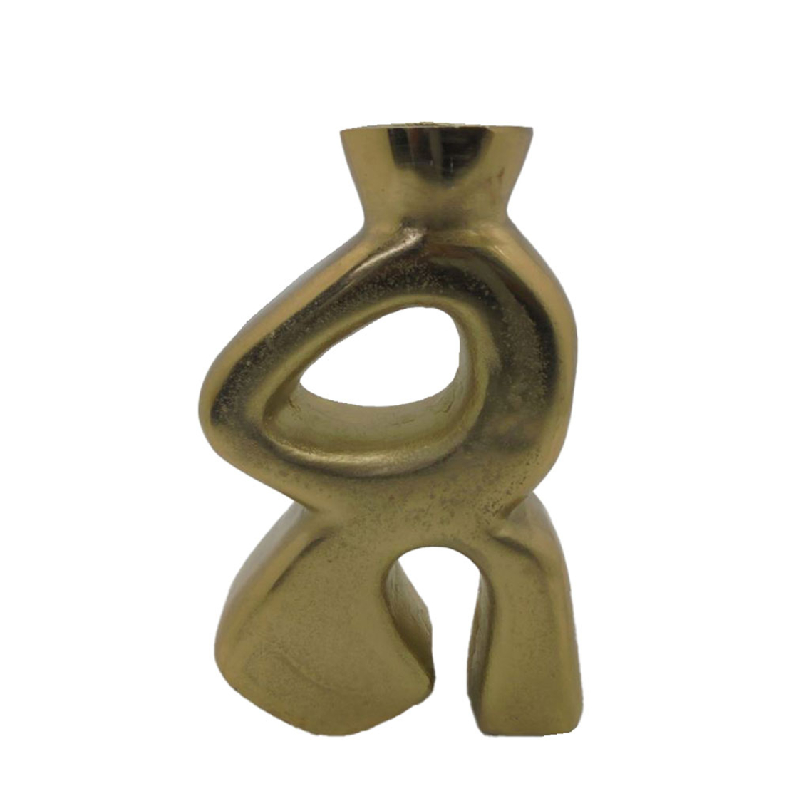 MODERN VASE ALUMINIUM GOLD 17,75x6,25xH28,5cm IN