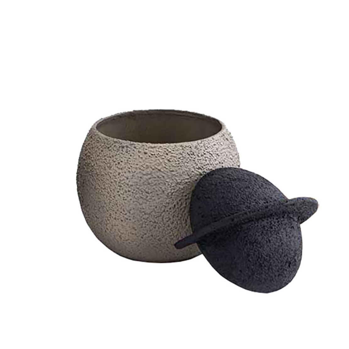GRIZIO BOWL WITH LID ALUMINIUM MUD BLACK 20x20xH24
