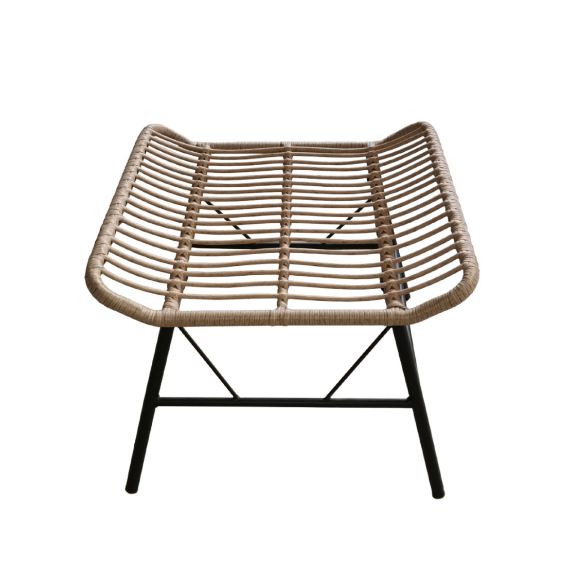 BUTTERFLY STOOL PE WOVEN NATURAL BLACK 58x59xH47,5cm PRC